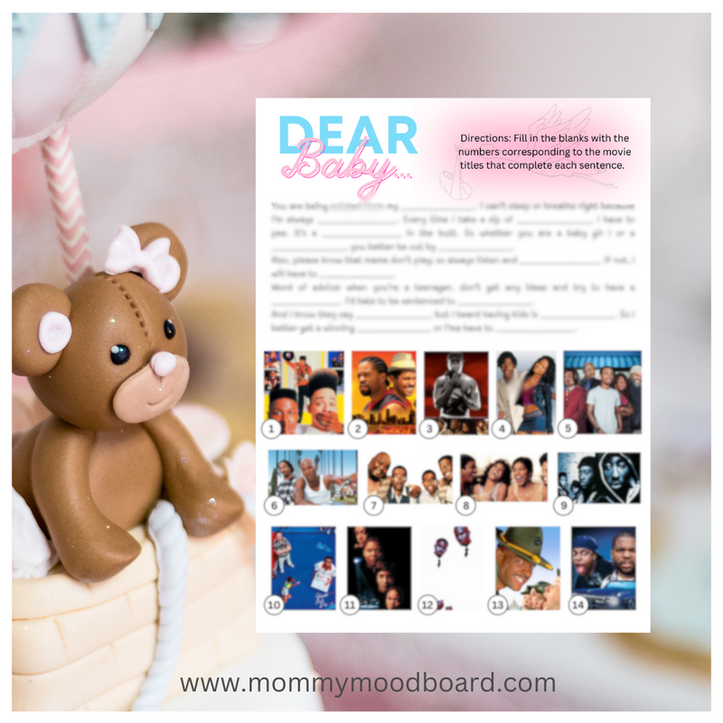 "Dear Baby" Baby Shower Game